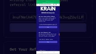 Start mining Krain Airdrop build and been powered by Solana Blockchain