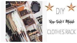 DIY: ROSE GOLD & MARBLE CLOTHES RACK ON A BUDGET! | Toni Sevdalis