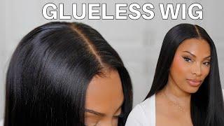 NO GLUE!!!! COMPLETELY GLUELESS WIG INSTALL | BEGINNER FRIENDLY WIG INSTALL