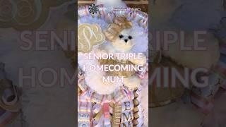 Senior Pink & Gold Triple Heart Homecoming Mum | HOCO 2024 How to Make #texas