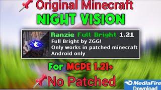 Night Vision Pack For Minecraft PE 1.21 || No Patched Original Minecraft