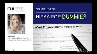 Webinar: HIPAA for Dummies