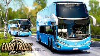 VIAGEM DE ONIBUS EM DUPLA com a VIAÇÃO ÁGUIA BRANCA! - EURO TRUCK SIMULATOR 2