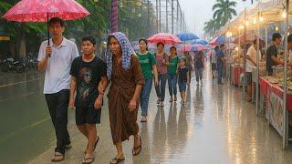 Sizzling Khmer Food In The Rain: Cambodian Street Food Under the Rain/ A Cozy Culinary Tour