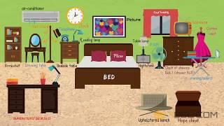 Learn Things in the Bedroom with Pictures | Bedroom Vocabulary | Bedroom Furniture