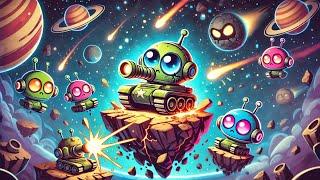 Cartoon Tanks in Space: Escape from the Asteroid!