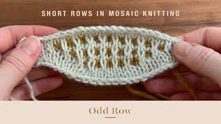 Short rows in mosaic knitting - English