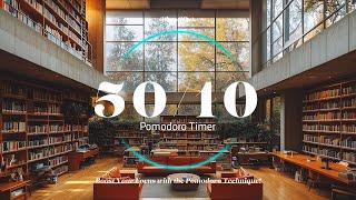 Pomodoro Timer 50/10 - Library Nook in a Bookstore | Study, Work, Focus, 뽀모도로