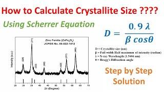 Calculatation of Crystallite (grain) Size Using Scherrer equation.