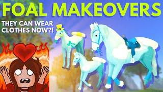 Giving My FOREVER FOALS a MAKEOVER in WILD HORSE ISLANDS on ROBLOX **They Can Wear Clothes Now**