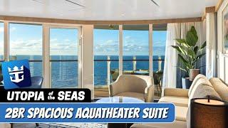 Utopia of the Seas | 2 BR Spacious AquaTheater Suite Full Walkthrough Tour | Royal Caribbean | 2024