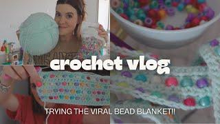 crochet vlog  trying the viral crochet bead blanket!!