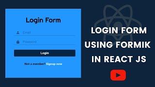 Login form using formik | Validation form in react js