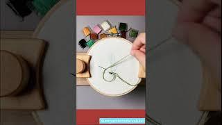 How to Embroider a Leaf Stitch tutorial on how embroider leaves #embroidery #sewing #needlework #diy