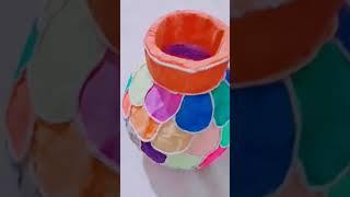 Easy Balloon craft/ Flower vase/ easy flower craft for beginners #shorts #ballooncrafts #flowervase