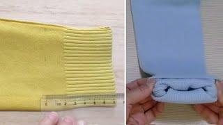 2 ways to reduce the length of sweater sleeves without cutting with scissors