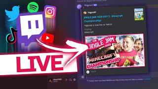 TWITCH LIVE Nachricht auf Discord (inkl. YouTube, Instagram, Twitter)