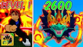 Going From Level 1 NOOB To MAX LEVEL Using Only DRAGON FRUIT IN BLOX FRUIT (Roblox)