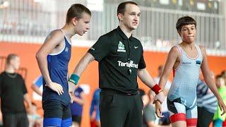 U17 Mark Rõbakov (EST) vs Denis Rozkov (EST) 48kg. Greco-roman boys youth wrestling.