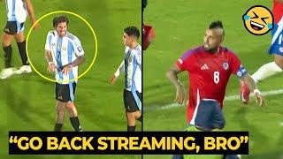 Funny moment as De Paul tells Vidal to just go back to streaming instead of playing football