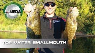 2 Huge Top Water Smallmouth Bass | Knocks Spook 3 ft in Air