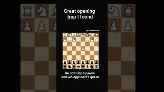 New opening trap to win queen.