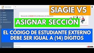 EL CODIGO DE ESTUDIANTE EXTERNO DEBE SER IGUAL A 14 DIGITOS SIAGIE V5