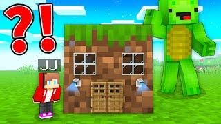 Tiny JJ built a SECRET HOUSE on a BLOCK to trick Mikey in Minecraft ! - Maizen