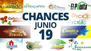 Resultados del Chance del Jueves 19 de Junio de 2025  Loterias 