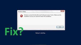 How To Fix Windows cannot find the Microsoft Software License Terms [Solved]