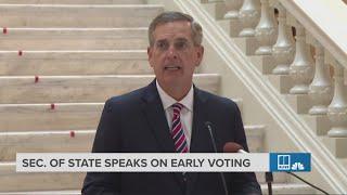 GA Secretary of State host news conference on first day of early voting