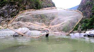 Cast net fishing at Tizu river||fishing at night|| Jungle infinity