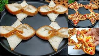 2 Minutes Bread Snacks | Bread Flower Pizza | Bread Pizza Recipe | New Recipe | Snacks Recipes