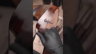 Gifennse Brown Derby Coloring Process | Handmade Leather Magic H #leather #shoes #handmade