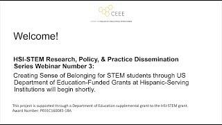 Creating Sense of Belonging for STEM Students through US Dept. of Education-Funded Grants at HSIs