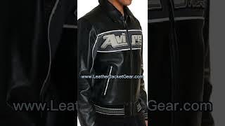 Mens Black Avirex Nitro Run Varsity Leather Jacket | Jackets on Sale | Leather Jacket Gear #shorts