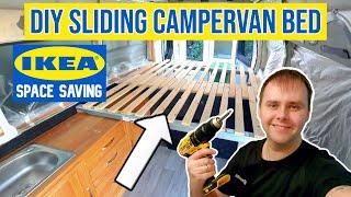 SPACE SAVING IKEA CAMPER VAN BED BUILD | Simple Sliding Bed