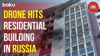 Devastating aftermath of drone strike on a residential building in Orel, Russia