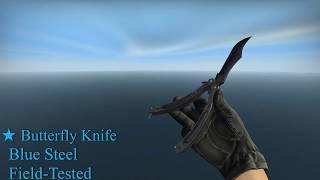 butterfly knife | blue steel | Field tested