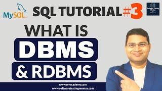 SQL Tutorial #3 - What is DBMS and RDBMS | DBMS vs RDBMS