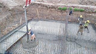 Concrete Pouring Of Wast Water Treatment Plant.