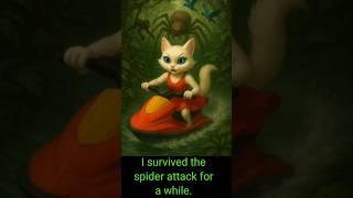 I Survived the Spider Attack for a while.#ai #cat #funnycat #funny #cute #funnyanimals