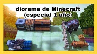 COMO HACER DIORAMA SIMPLE DE MINECRAFT(ESPECIAL 1 AÑO DEL CANAL)/ MINECRAFT/ PAPERCRAFT/ CASERO/.