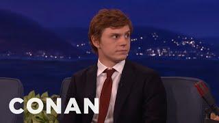 Evan Peters Accidentally Showed Jessica Lange His Junk | CONAN on TBS