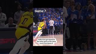 Haliburton was injured in the same spot during Game 5