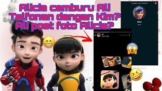 Alicia cemburu Ali Telfonan sama Kim lalu Ali post foto Alicia?// Ejen Ali zoom meeting dubbing