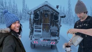 Alaskan Winter Camping in a Cozy Homemade Truck Camper | Snowstorms, Ice Hotels & Hot Springs