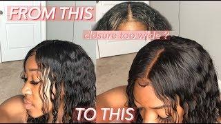 HOW TO FIX YOUR CLOSURE PART (TOO WIDE) ft. Tinashe deep wave hair