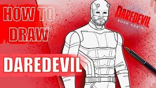 Draw DAREDEVIL From "Daredevil: Born Again" From a CIRCLE| Easy Step-By-Step Tutorial