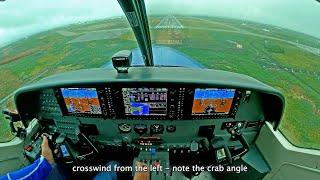 Cessna C208 Caravan - North Atlantic ferry flight - ILS Keflavik with crosswind!